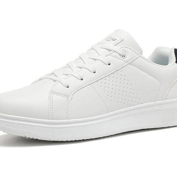 Analeaf Mens White Fashion Dress Sneakers Classic Lightweight Casual Shoes - Picture 1 of 9